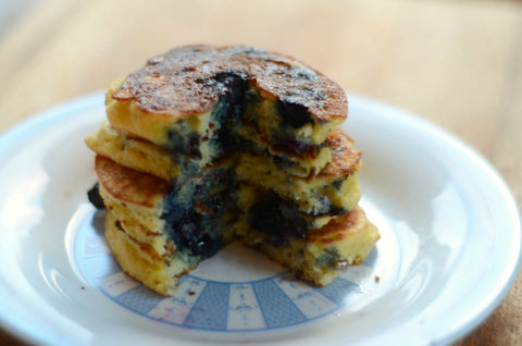 Coconut Flour Blueberry Pancakes