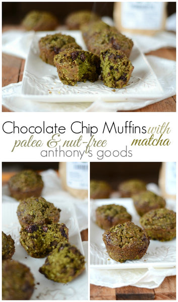 Matcha Chocolate Chip Muffins (paleo)