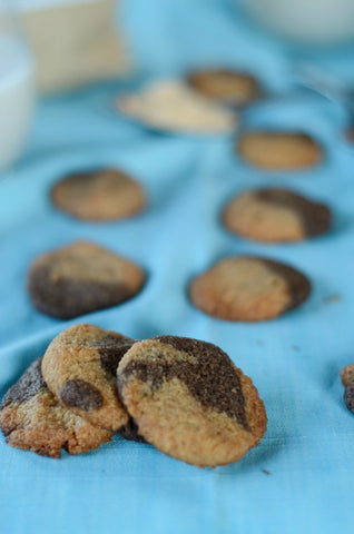 Two Tone Peanut Butter Chocolate Cookies