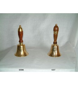 Small Brass Bell with Wooden Handle - Gem Awards