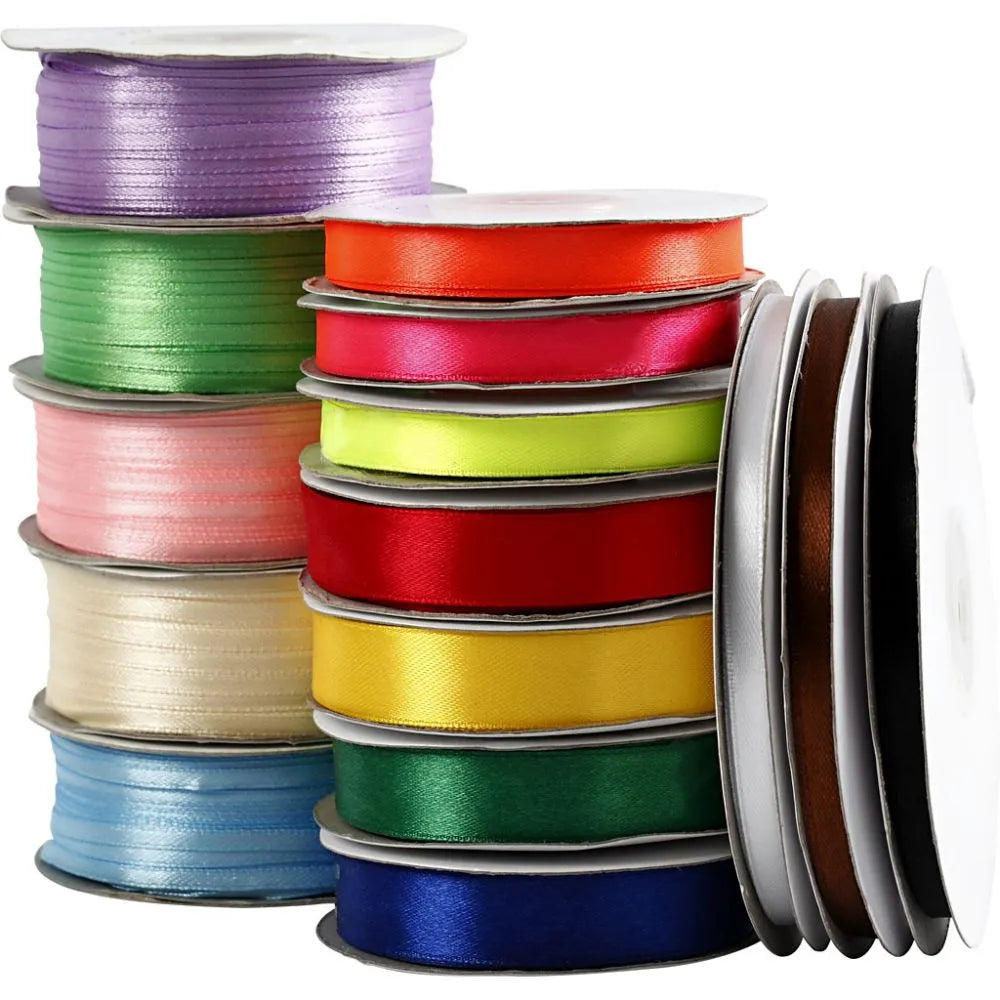 Satin Ribbon, W: 38 mm, Red, 50 M, 1 Roll