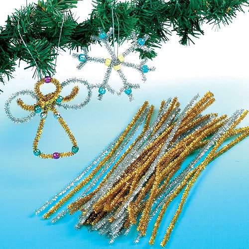 Christmas Tinsel Pipe Cleaners (Pack of 72) Christmas Craft Supplies