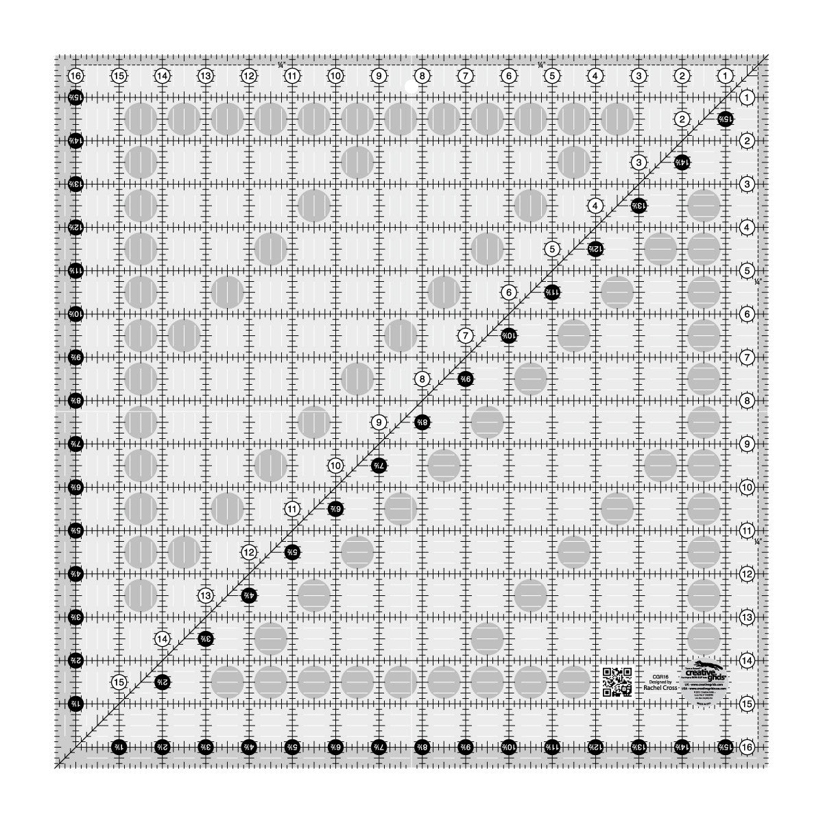 Creative Grids 10.5 x 10.5 Inch Square Quilt Ruler CGR10