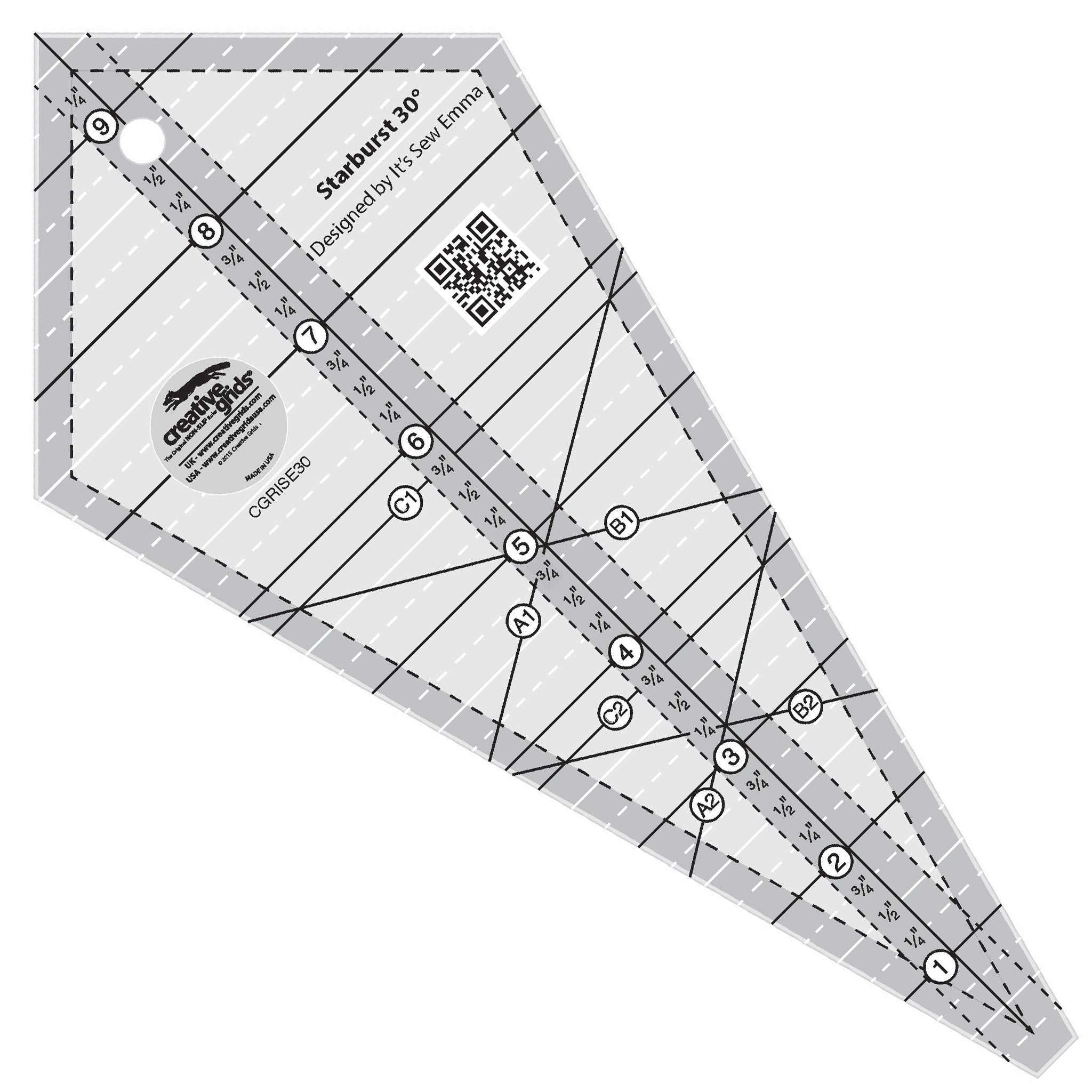 Creative Grids Ruler - Half Square 4-in-1 Triangle – Sewfinity