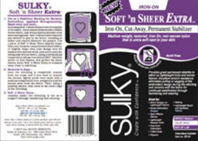 Sulky Soft & Sheer Cut-Away Permanent Stabilizer 20x36