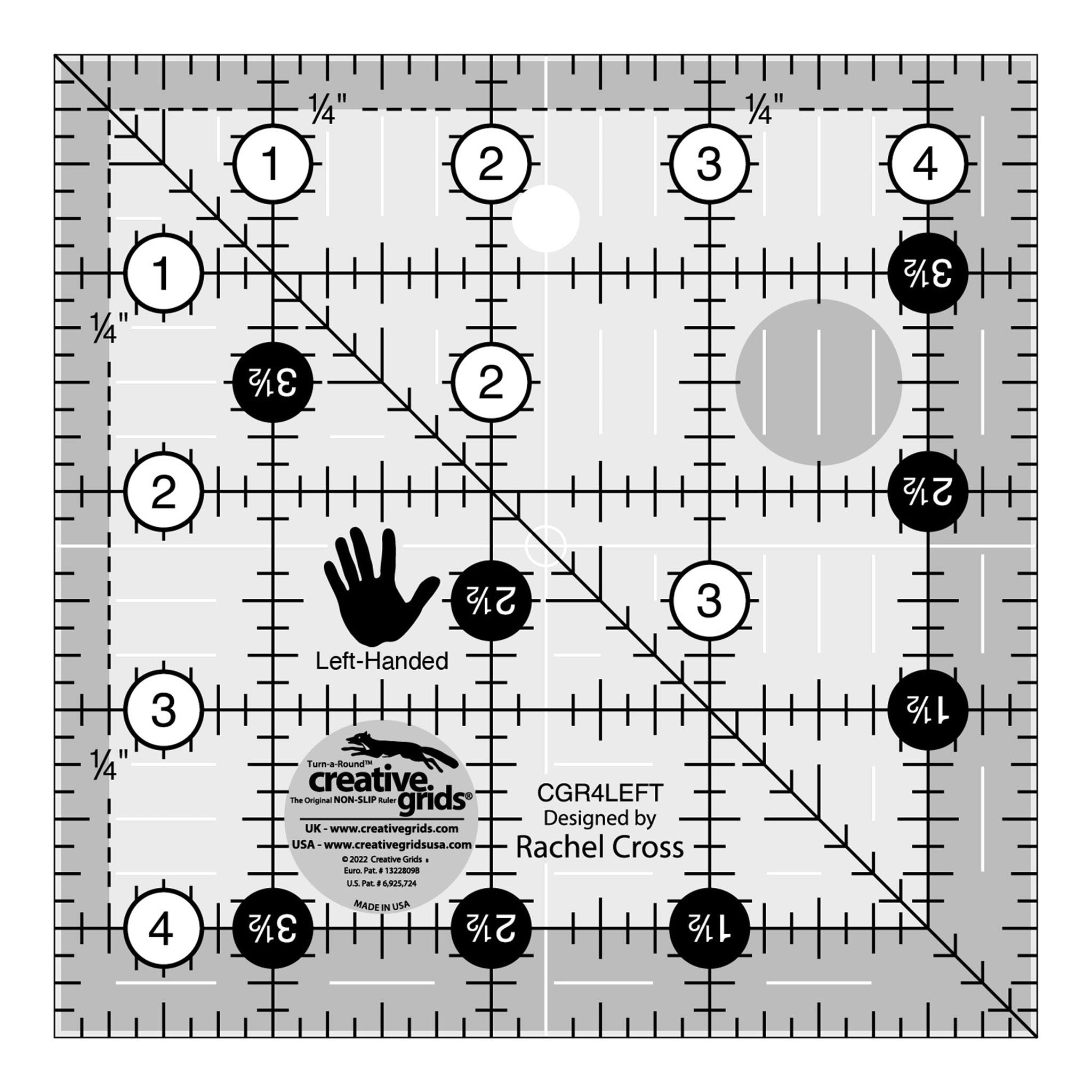 Creative Grids Basic Range 6-Inch Square Quilt Ruler (CGRBR2)