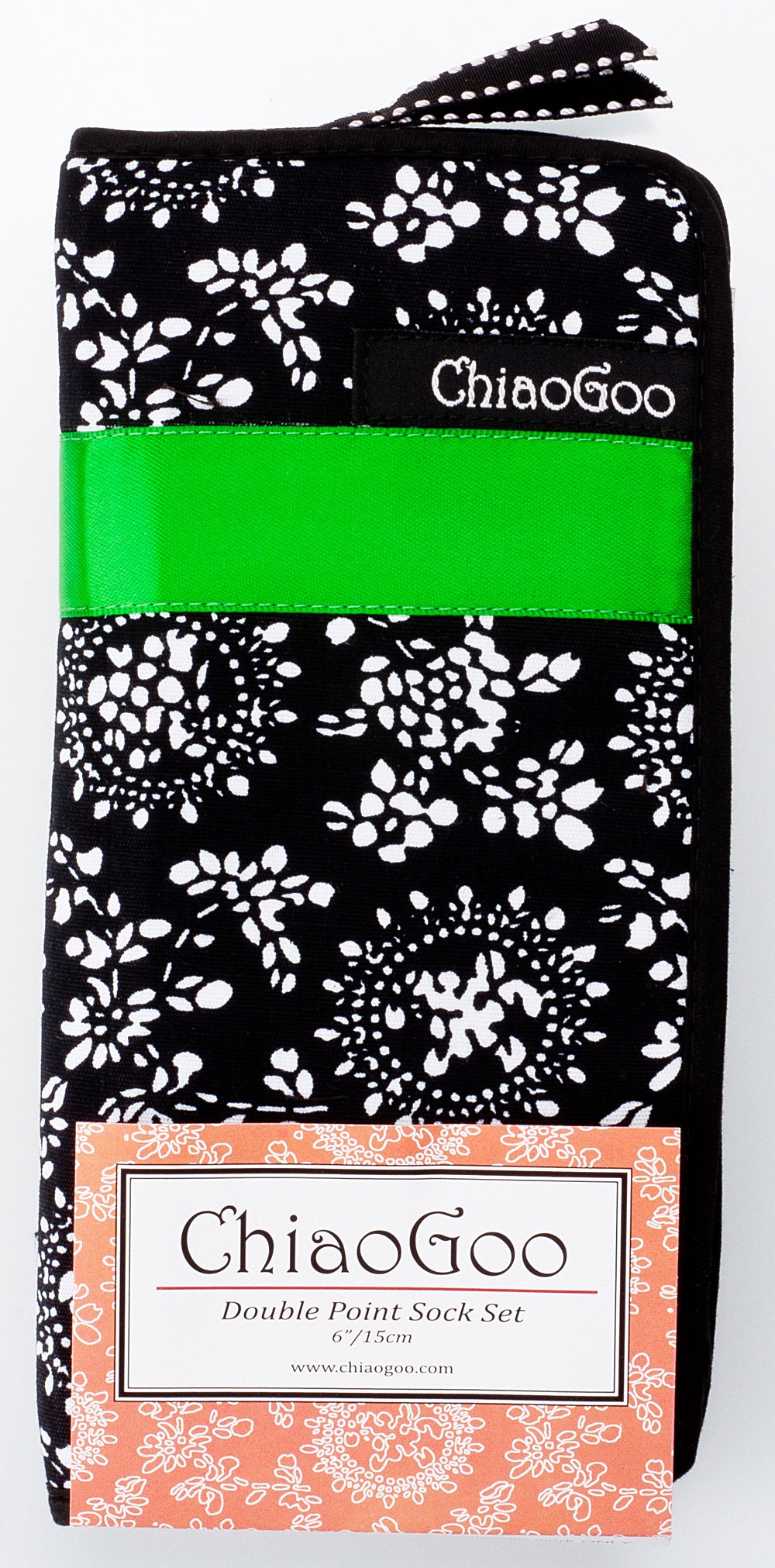 ChiaoGoo Double Point Bamboo Knitting Needle 6 set-Green Ribbon