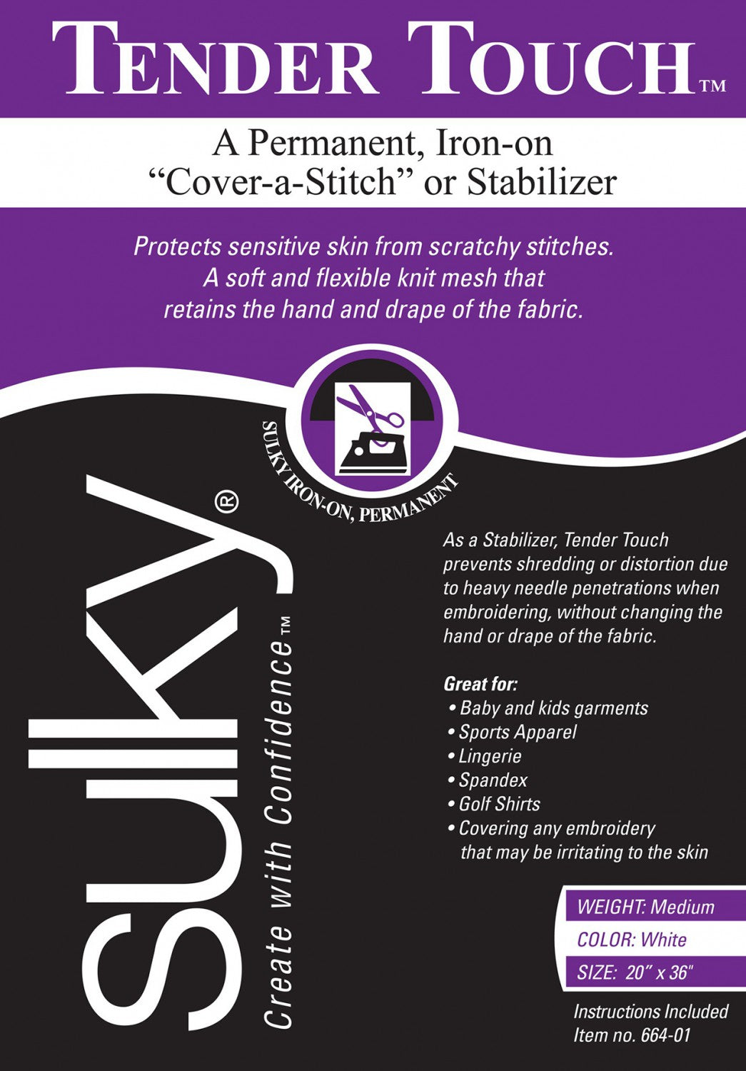 StayPerfect Sew N Wash Stabilizer with Adhesive Option - Washaway