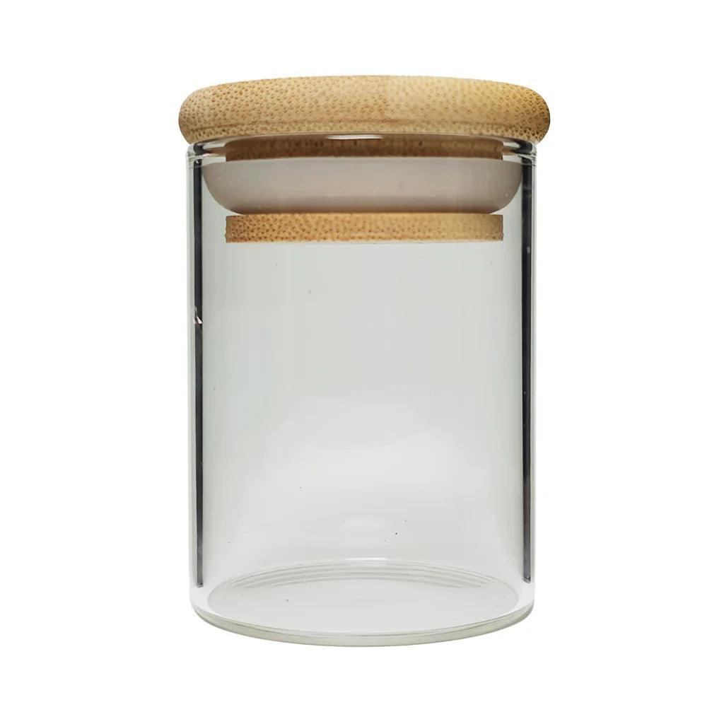 2 Oz Airtight GLASS Jar With Bamboo Lid - 200 Count