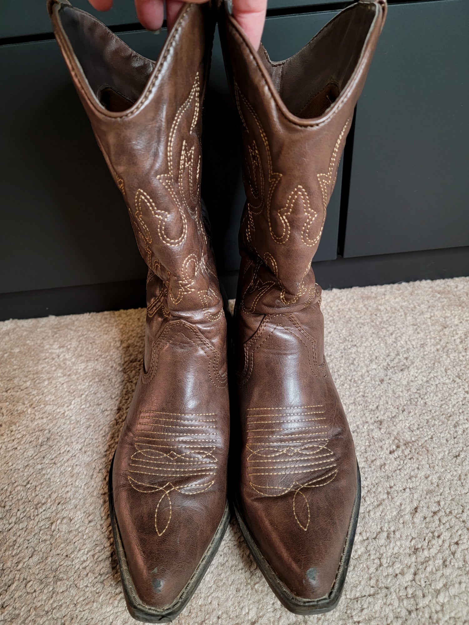 Size 8 Brown Steve Cowgirl Boots - Fanta