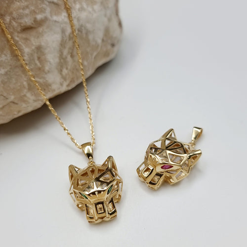 gold panther necklace