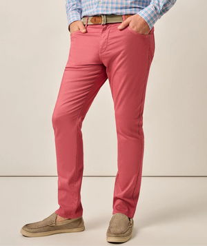 Carmel Sateen 5-Pocket Pant in Malibu Red by Johnnie-O - Logan's of Lexington