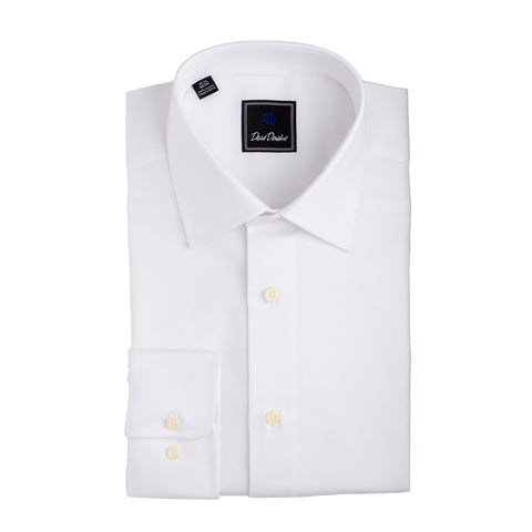 Royal Oxford  Barrel Cuff Trim Fit Dress  Shirt  in White  by 