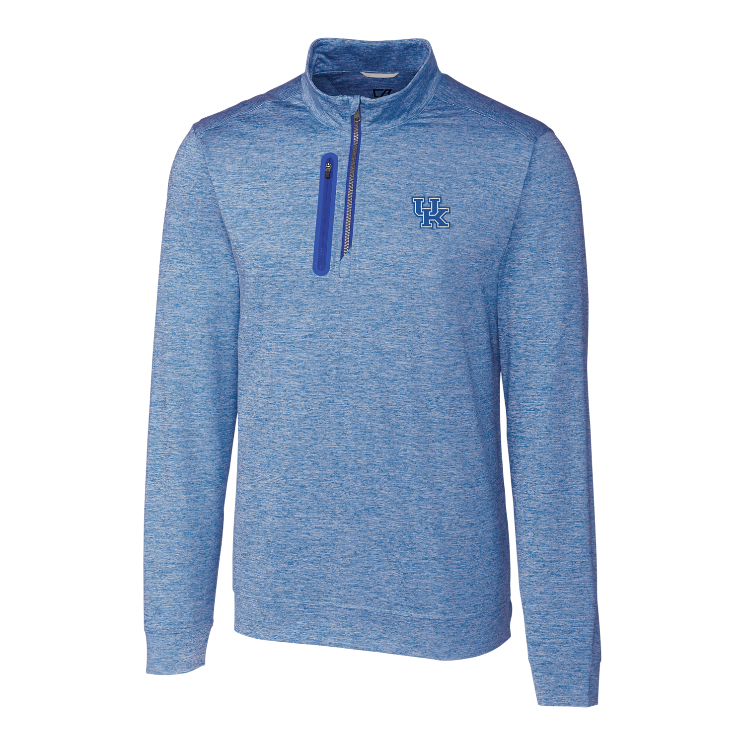 University of Kentucky Stealth Heathered Quarter-Zip Pullover in Tour Blue by Cutter & Buck