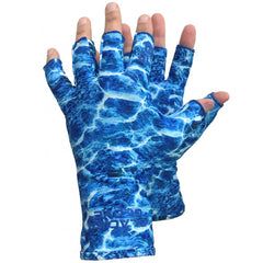 blue camo sun gloves