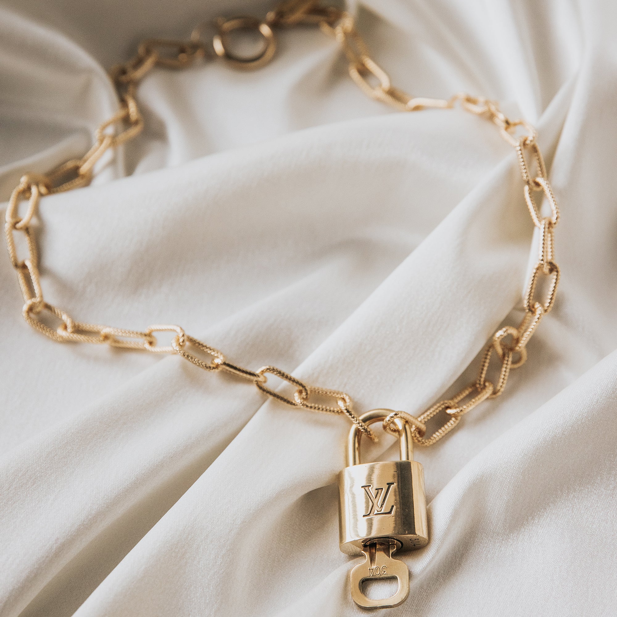Repurposed Vintage Louis Vuitton Lock  Key Necklace  Chelsea Rose