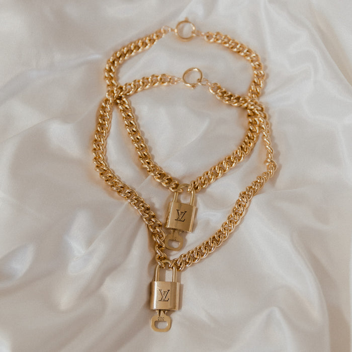 Repurposed Vintage Silver LV Lock Necklace  Relic the Label