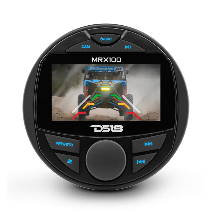 DS18 HYDRO MRX100 Marine Head Unit Video TFT LCD Screen, 2 Zones, 4 Volts Output, BT, 4x50 Watts MAX