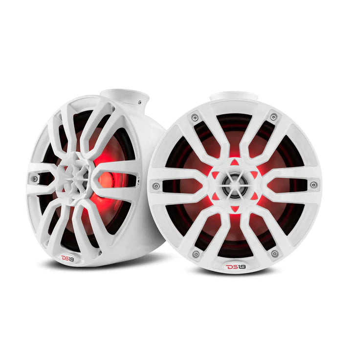 DS18 HYDRO NXL-PS8 and CF-PS8 8" Pod 375W Speaker with Integrated RGB LED Lights (Pair)