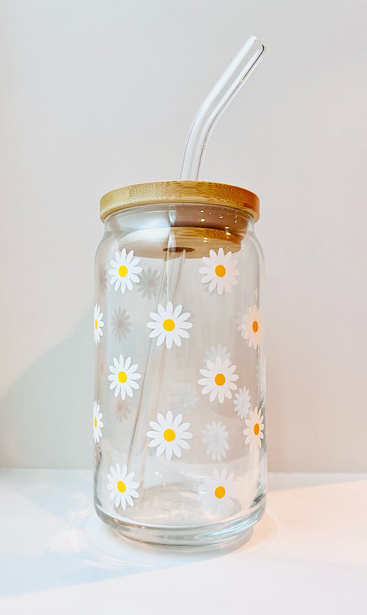 Glass Libbey Cup with Lid & Straw — AKASSA