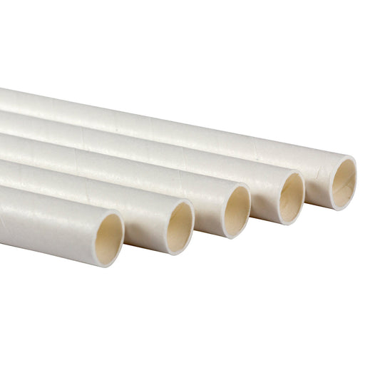10.25 x 8mm White Jumbo Wrapped Paper Straw - 2500pcs/ctn – unicupstraw