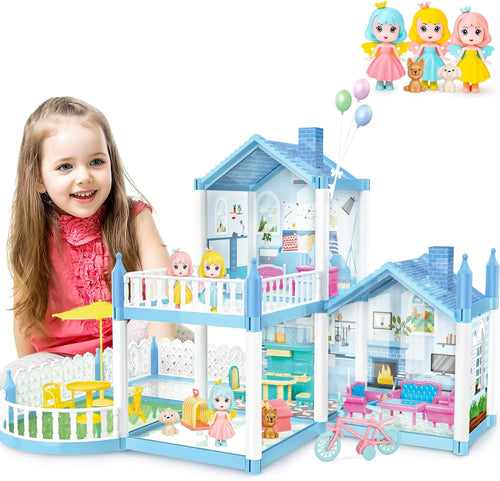 Dream House Doll For Girls Story 12 Rooms Playhousedollhouse Furniture  Accessories, Pretend Cottage Toy House, Toddler Kids  Christmas、halloween、thanksgiving Gift - Temu