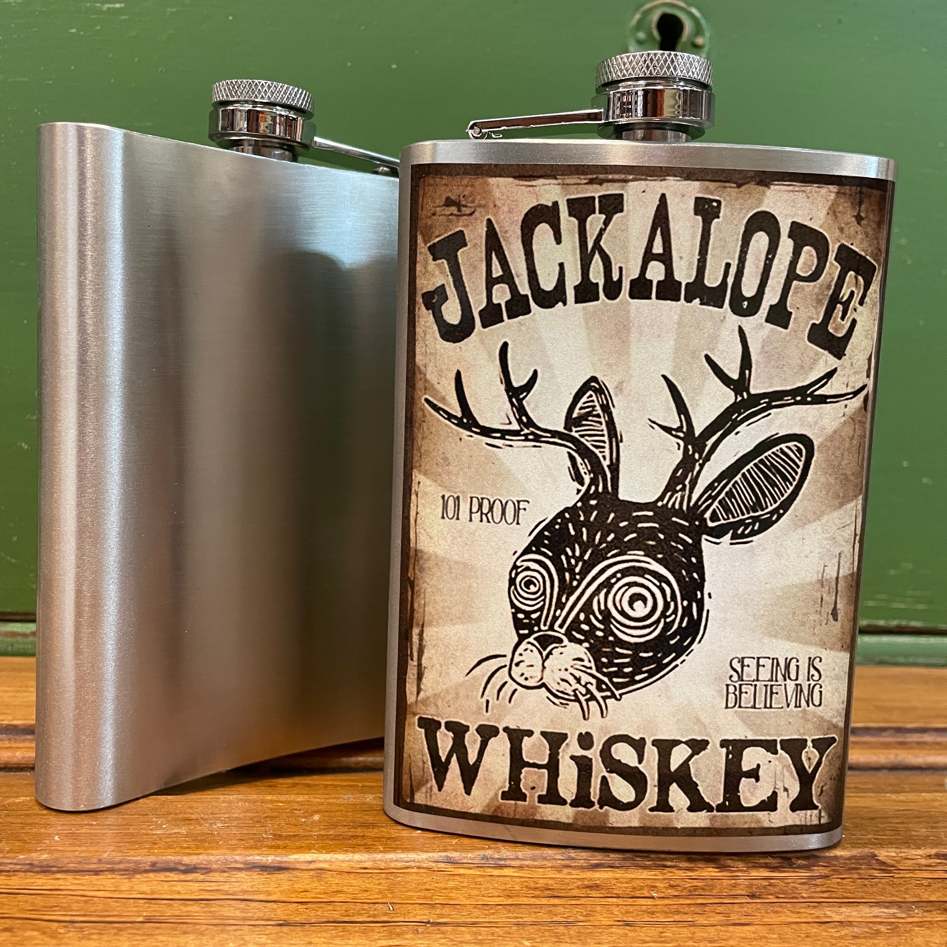 'Jackalope Whiskey' Flask