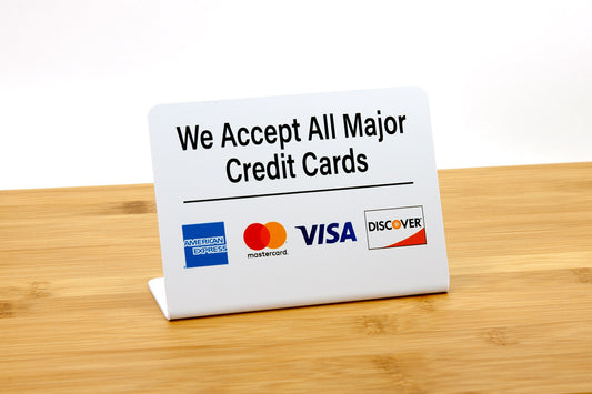 we accept credit card signs