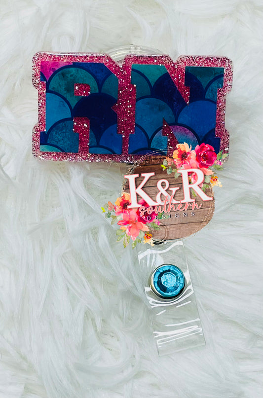 Dark Pink Brain Badge Reel – K&R Southern Designs