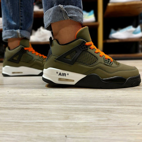 24015-Olive Air Jordan-4 Men Sport Sneaker Shoe