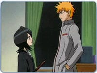 Rukia Kuchiki entre par la fenêtre de la chambre d'Ichigo.