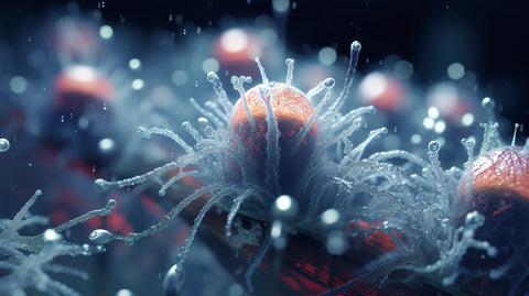 primer plano de tricomas de cannabis