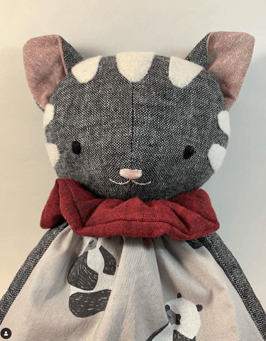 handmade cat doll made with Studio Seren cat sewing pattern