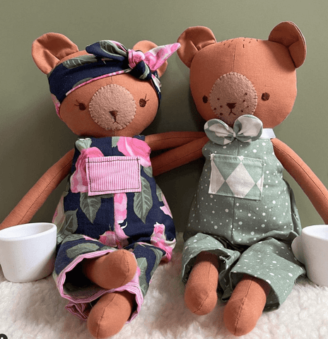 handmade bunny doll made with Studio Seren Bears sewing pattern