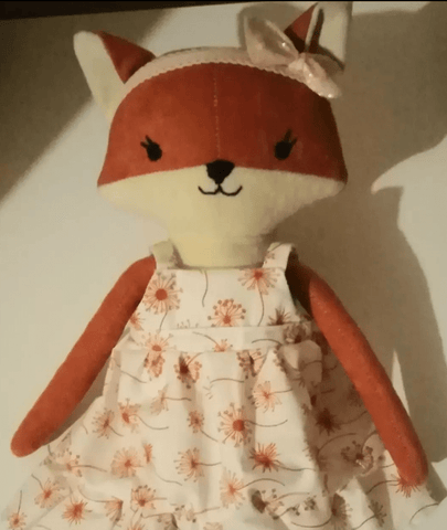 handmade fox doll made with Studio Seren fox sewing pattern