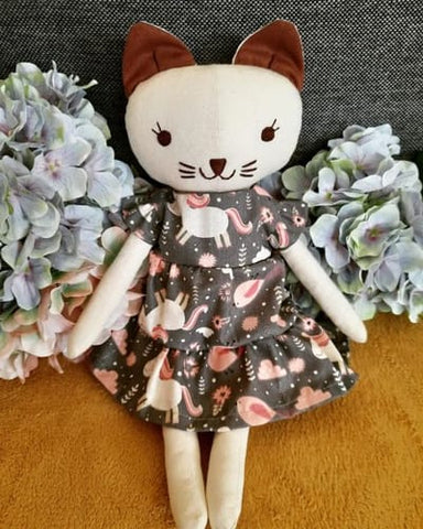 handmade cat dolls made with Studio Seren cat sewing patterns