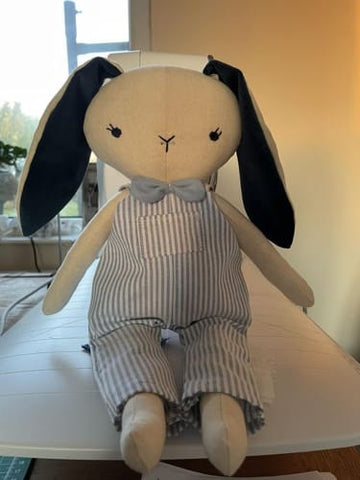 handmade bunny dolls made with Studio Seren bunny sewing patterns