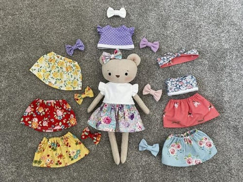 handmade bear dolls made with Studio Seren bear sewing patterns