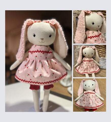 handmade bunny dolls made with Studio Seren bunny sewing patterns