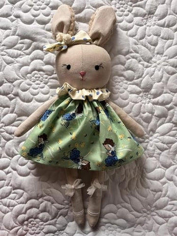 handmade bunny dolls made with Studio Seren bunny sewing patterns