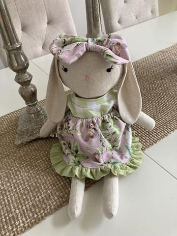 handmade bunny dolls made with Studio Seren bunny sewing patterns