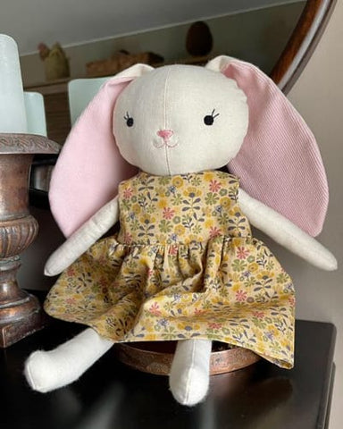 handmade bunny dolls made with Studio Seren bunny sewing patterns