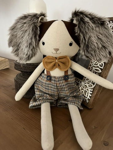 handmade  bunny dolls made with Studio Seren bunny sewing patterns