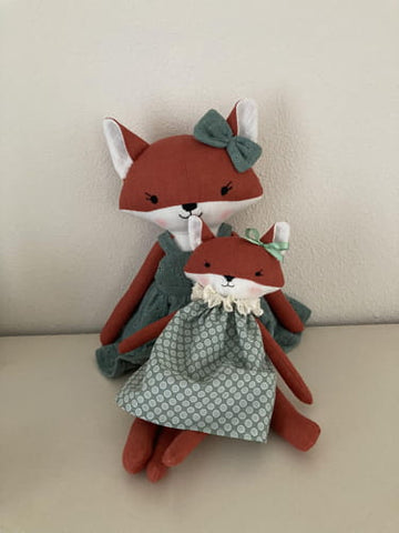 handmade fox dolls made with Studio Seren fox sewing patterns