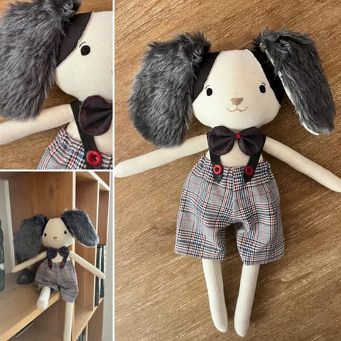 handmade bunny  dolls made with Studio Seren bunny sewing patterns