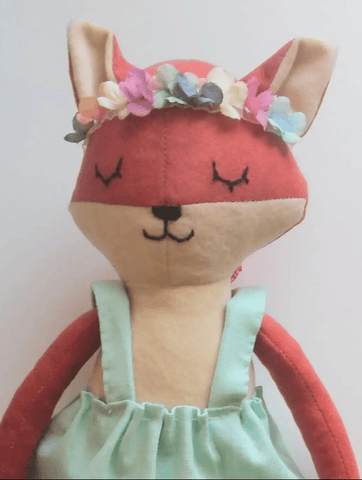 handmade fox doll made with Studio Seren Fox sewing pattern