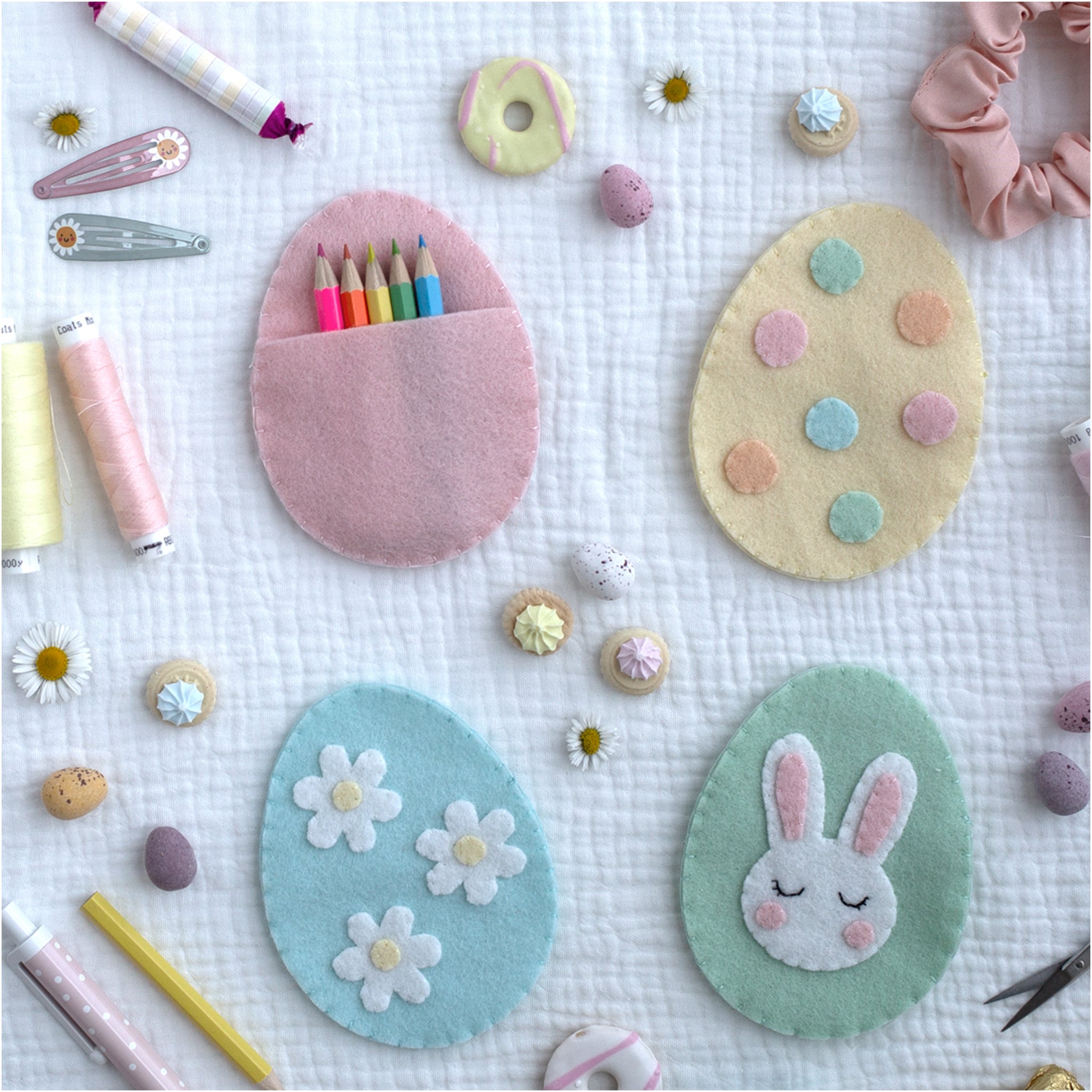 free felt easter egg treat holder sewing pattern and tutorial