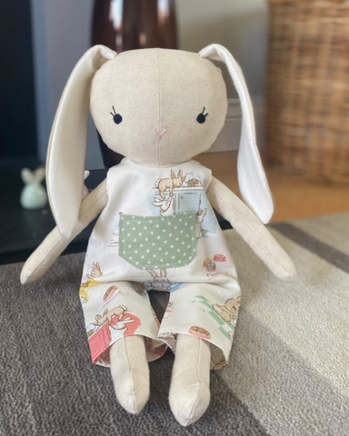 handmade bunny doll sewing pattern and tutorial