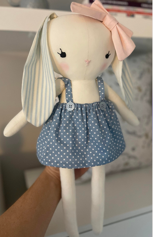 handmade bunny doll sewing pattern and tutorial