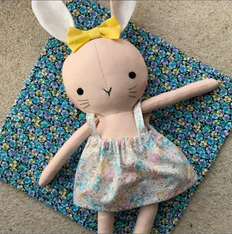 handmade bunny doll sewing pattern and tutorial